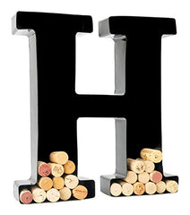 Wine Cork Holder - Metal Monogram Letter (H)