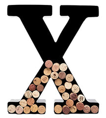 Wine Cork Holder - Metal Monogram Letter (X)
