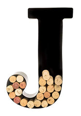 Wine Cork Holder - Metal Monogram Letter (J)