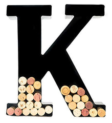 Wine Cork Holder - Metal Monogram Letter (K)