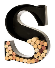 Wine Cork Holder - Metal Monogram Letter (S)