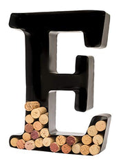 Wine Cork Holder - Metal Monogram Letter (E)