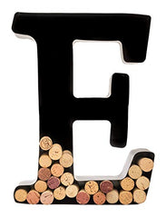 Wine Cork Holder - Metal Monogram Letter (E)