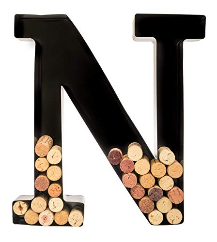 Wine Cork Holder - Metal Monogram Letter (N)
