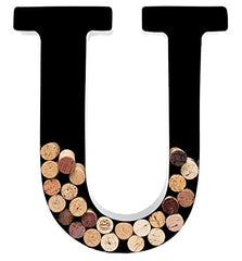Wine Cork Holder - Metal Monogram Letter (U)