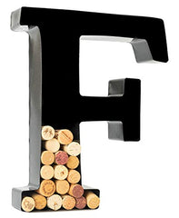 Wine Cork Holder - Metal Monogram Letter (F)